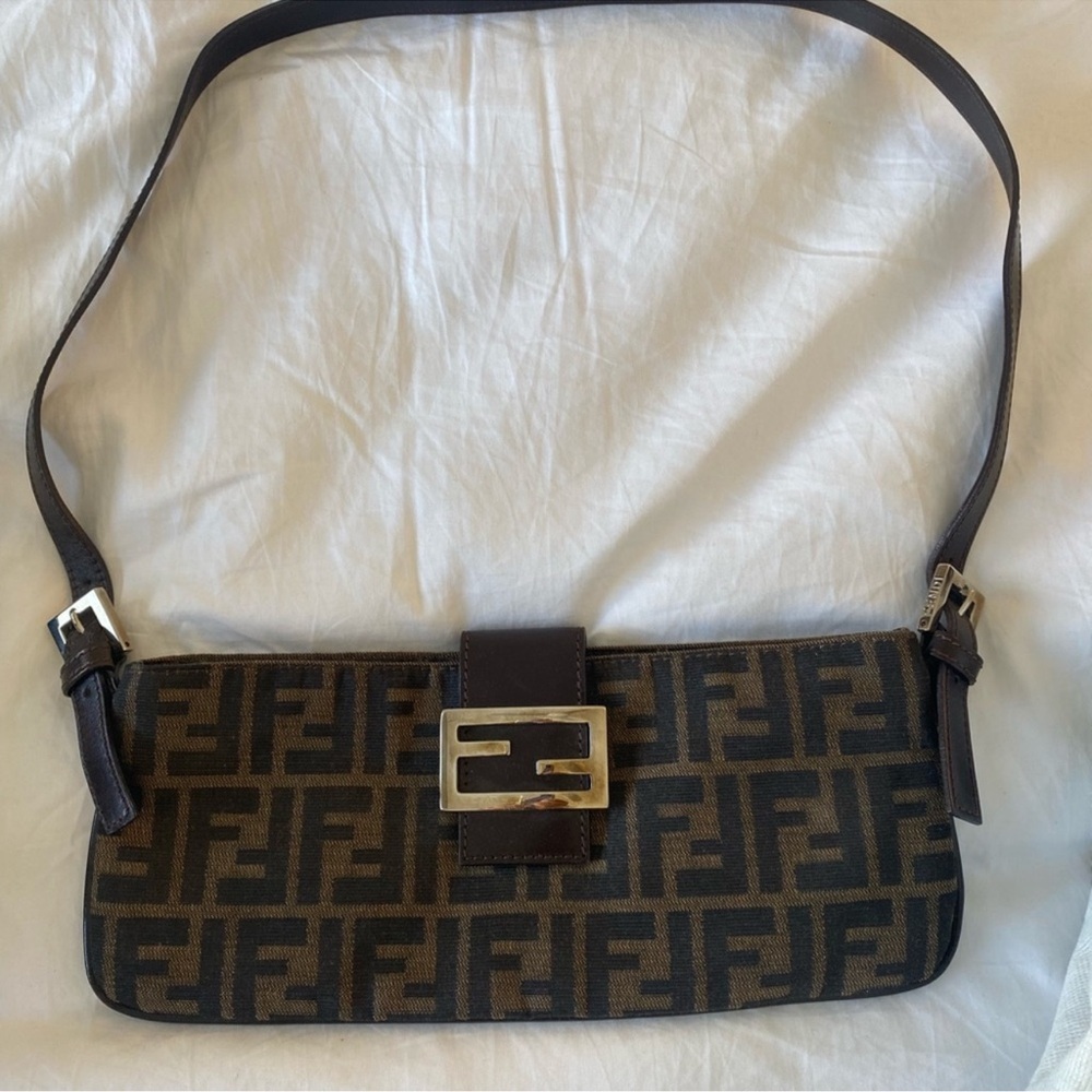 Fendi woven zucca shoulder bag